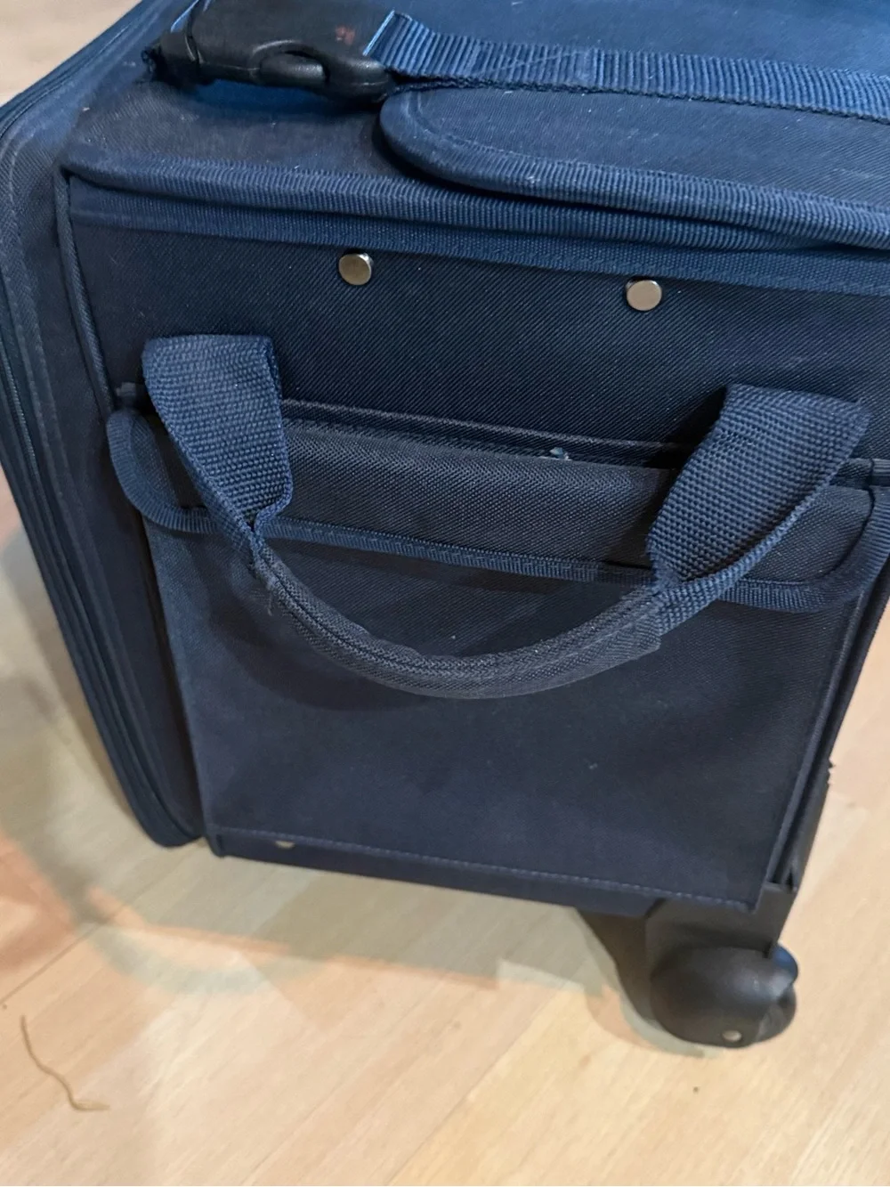 Suitcase-Style Blue Craft Paper Holder Gear Bag with Wheels